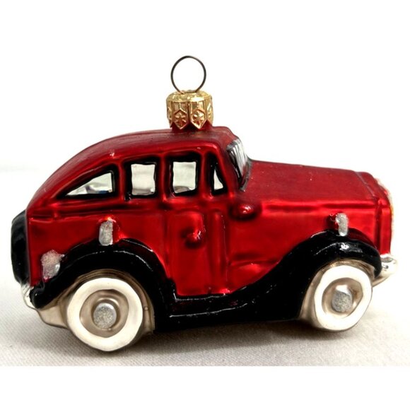 Christopher Radko Christmas Ornament 1998 Red Holiday Tour Car Glass 4" - Picture 5 of 9
